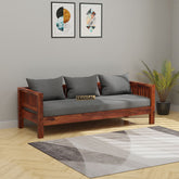 Essen Solid Sheesham Wood 3 Seater Sofa (Natural Finish)